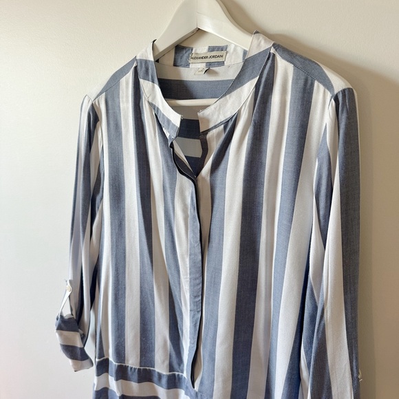 Alexander Jordan rayon light stripes blouse size small - Picture 7 of 9